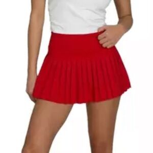 Gold Hinge Women's Pleated Tennis Skirt Skort Golf Red